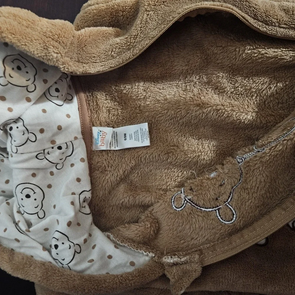 Disney Baby 6-9 months Winnie‎ the Pooh Hooded Fleece One Piece Costume Infant